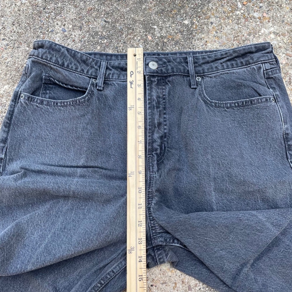 Old Navy Extra High Rise Wide Leg Jeans Washed Black Raw Hem Size 14 - Picture 5 of 7